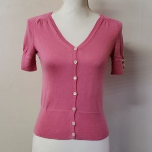 Banana Republic Knit Pink Short Sleeve Blouse